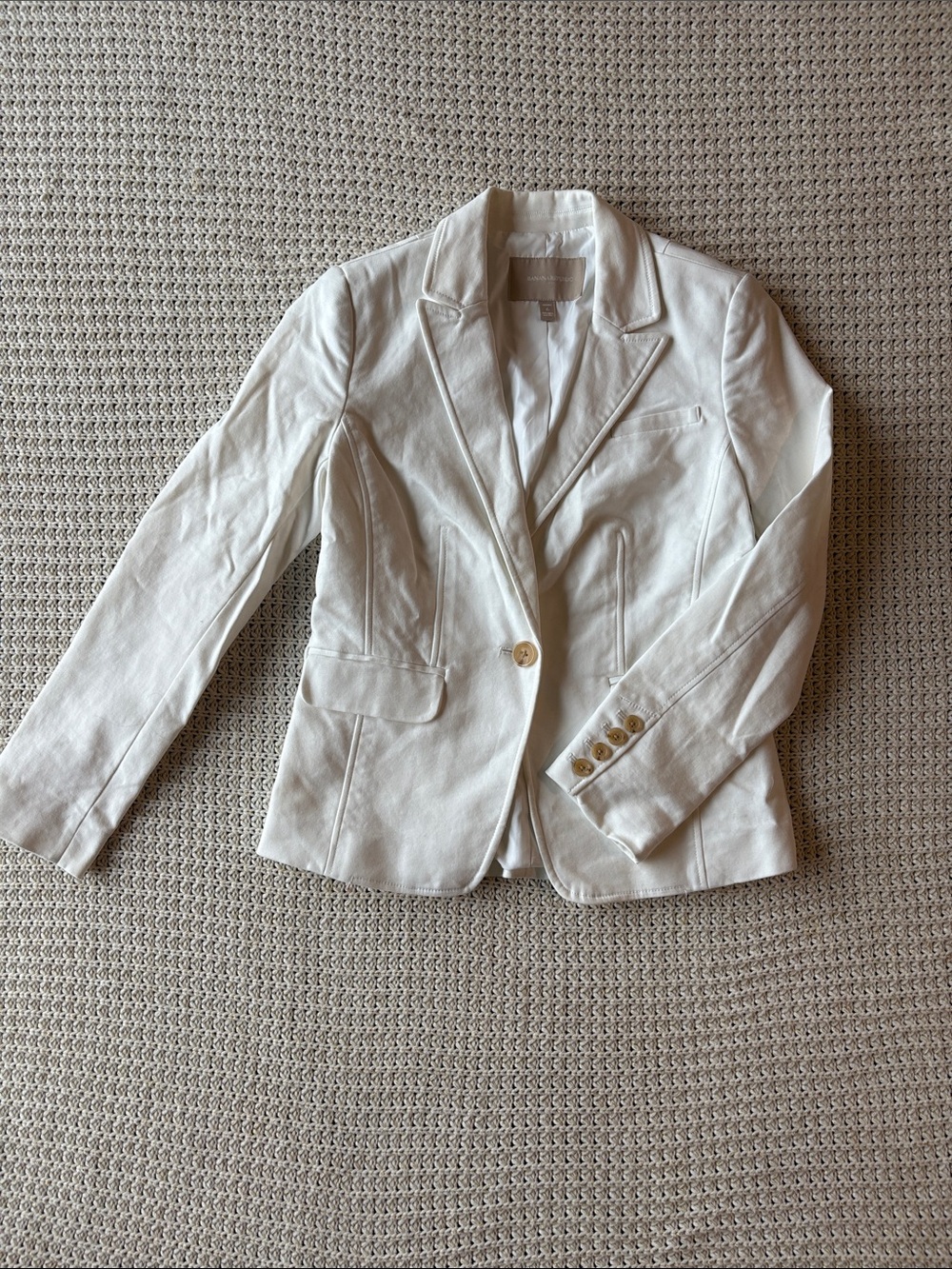 Banana Republic Cream Single-Button Tailored Blazer